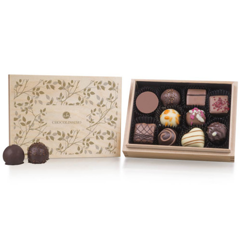 Chocolissimo - Premiere Mini Decor - Pralinky v dřevěné krabičce 125 g