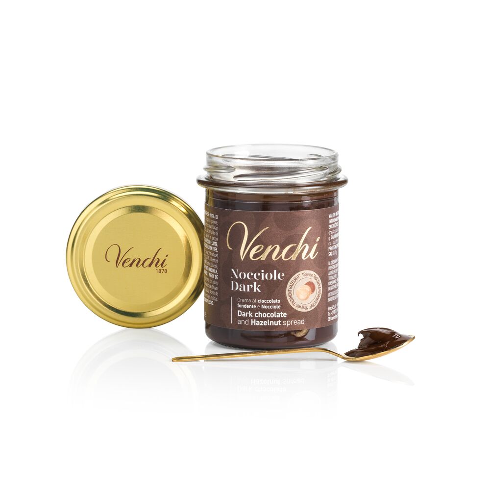 Venchi krém Nocciole Dark z extra tmavé čokolády a lískových oříšků 200 g