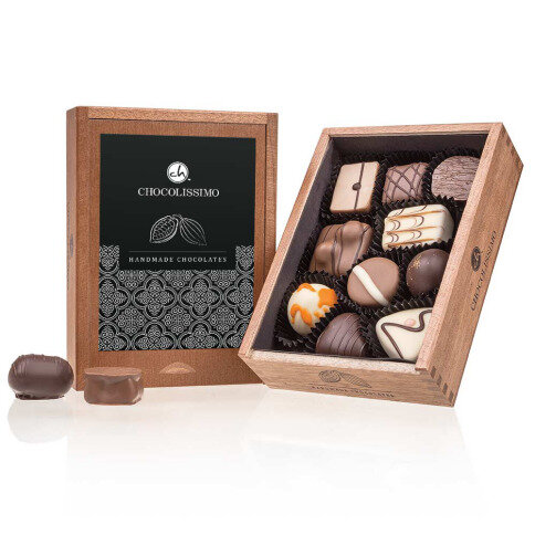 Chocolissimo - Elegance - Pralinky v dřevěné krabičce 125 g